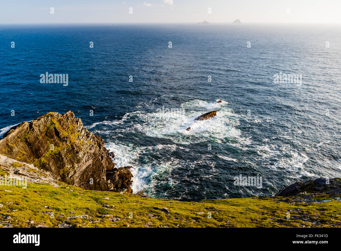 Bruff, Valentia Island, County Kerry, Ireland - August 20, 2010: Sealine at Bruff, Valencia Island. Stock Photo