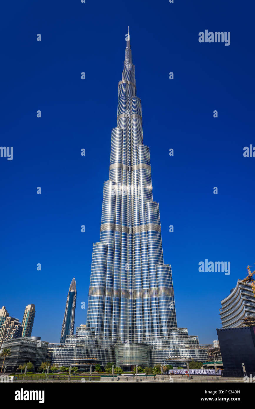 Burj Khalifa Building in Dubai, United Arab Emirates, Middle East Stock Photo