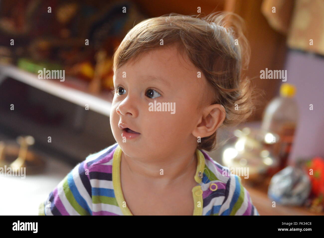 A two year old Indian kid in New Delhi, India Stock Photo