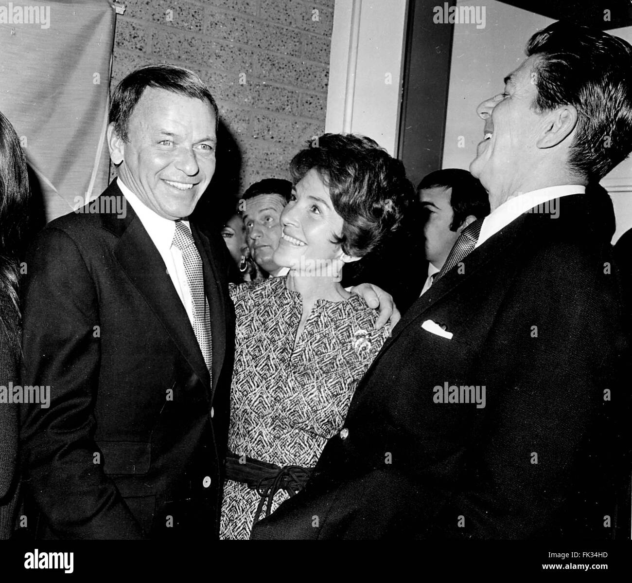 March 6, 2016 - NANCY REAGAN, Ronald Reagan's widow and First Lady from 1981-1989, has died at 94. The cause of death was congestive heart failure. Pictured: 1955 - Exact Date Unknown - FRANK SINATRA, RONALD REAGAN and wife NANCY REAGAN. (Credit Image: © Globe Photos/ZUMAPRESS.com) Stock Photo