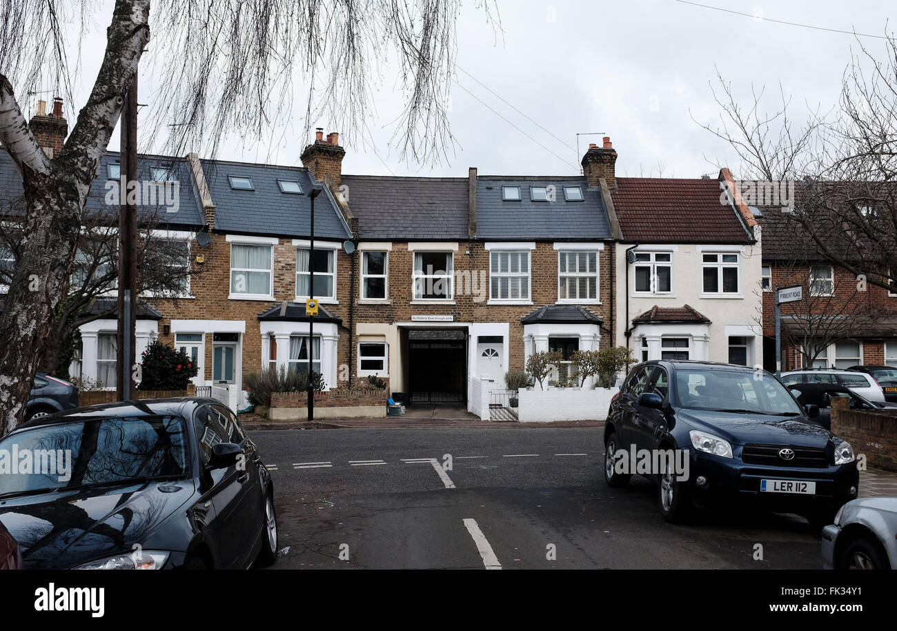 Typical terraced housing at Strand on the Green Chiswick in the Hounslow district of West London