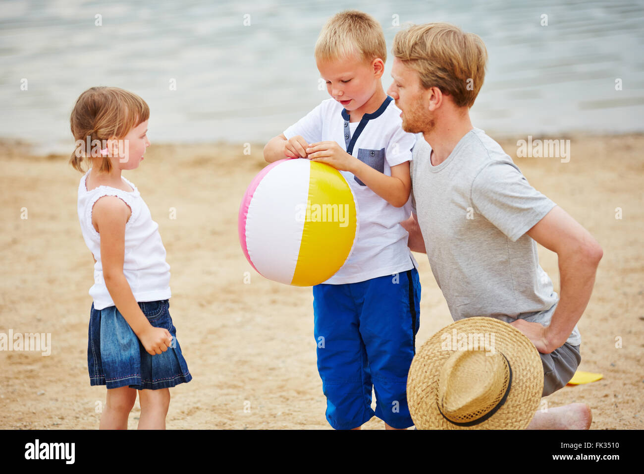 playing with beach ball