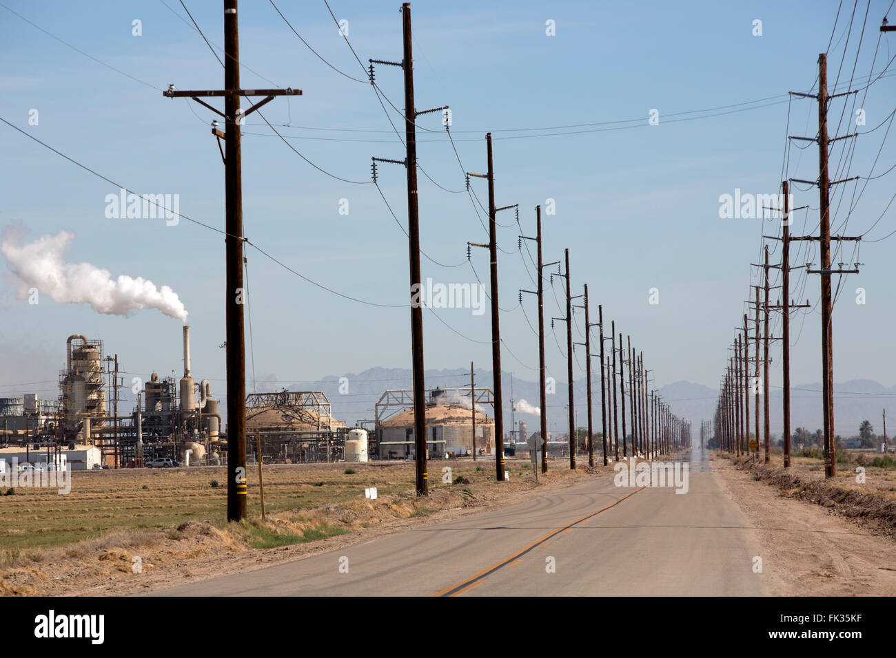 Geothermal plant in the Imperial Valley, California, USA Stock Photo
