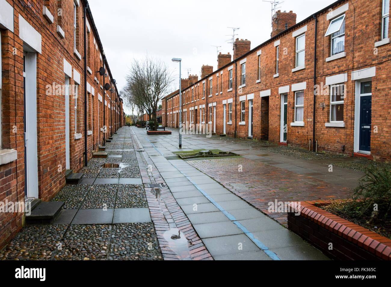 Terraced houses, Princes Street, Eastwood, Nottinghamshire, England, UK