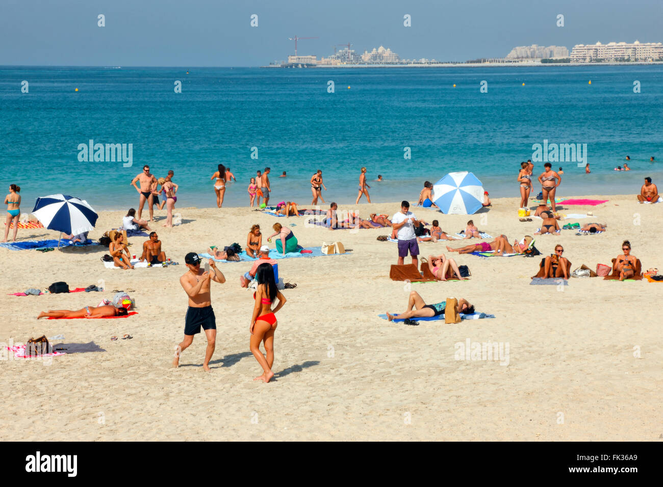 Dubai beach. Jumeirah Beach Residence, JBR Stock Photo