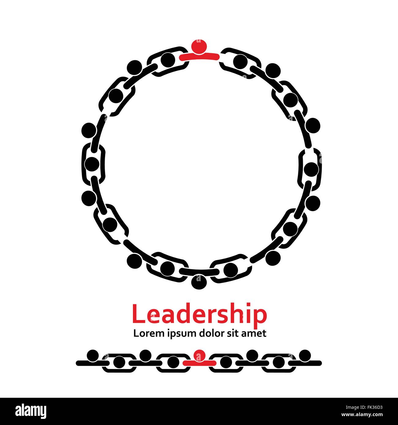 People in chain. Leadership, vector Stock Vector
