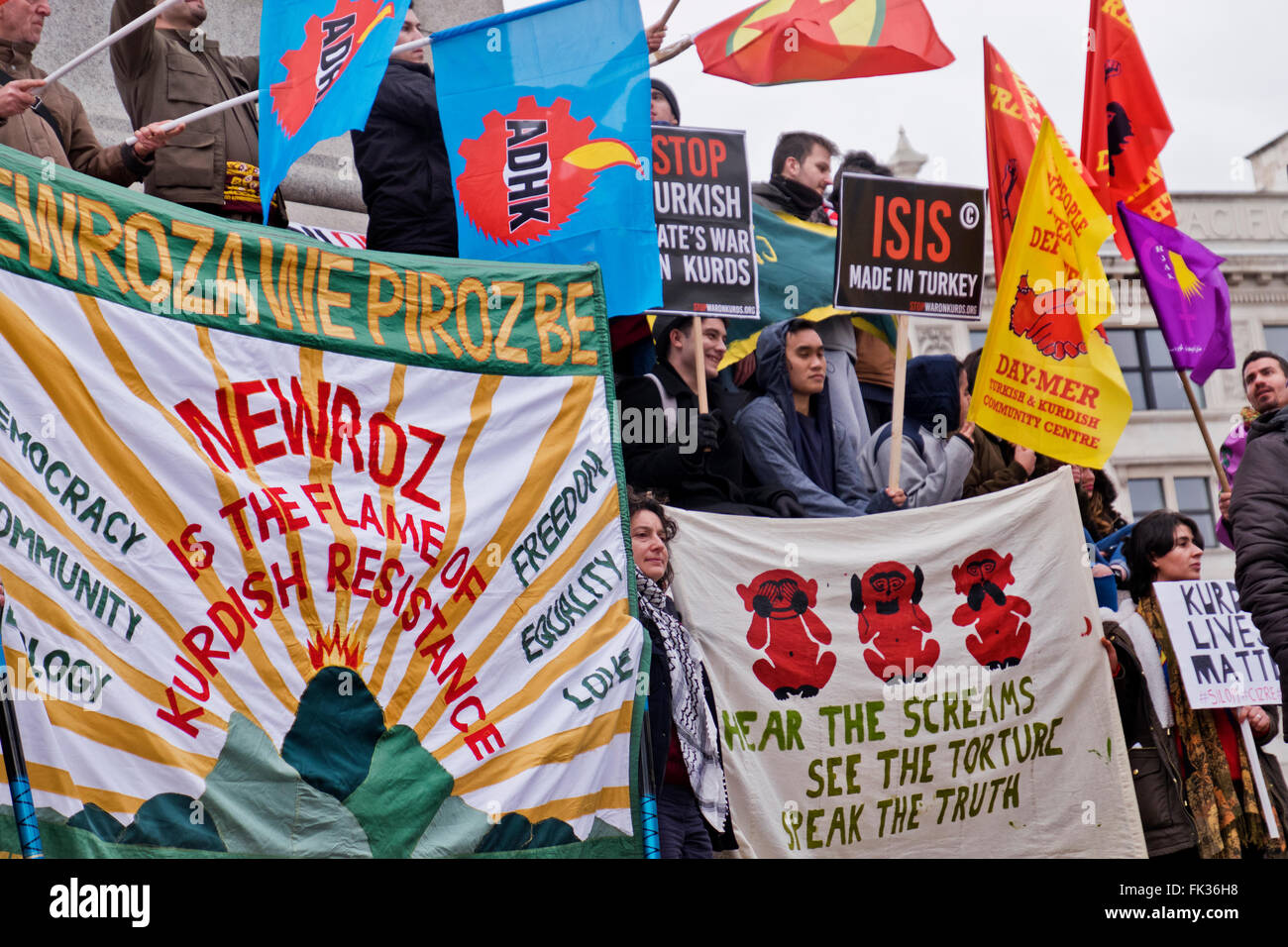 Kurds ask UK government to Break their Silence and Stop Supporting Turkish State War on Kurds & end  mass murder of the Kurdish Stock Photo