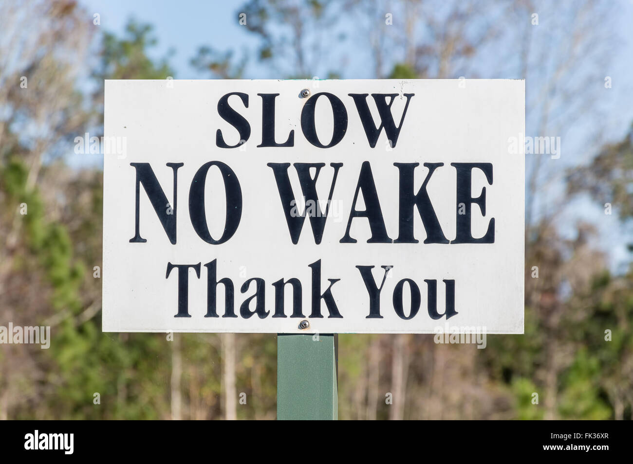 Slow No Wake sign Stock Photo