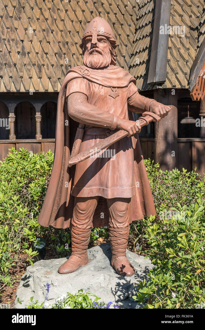 Norwegian Viking statue Stock Photo