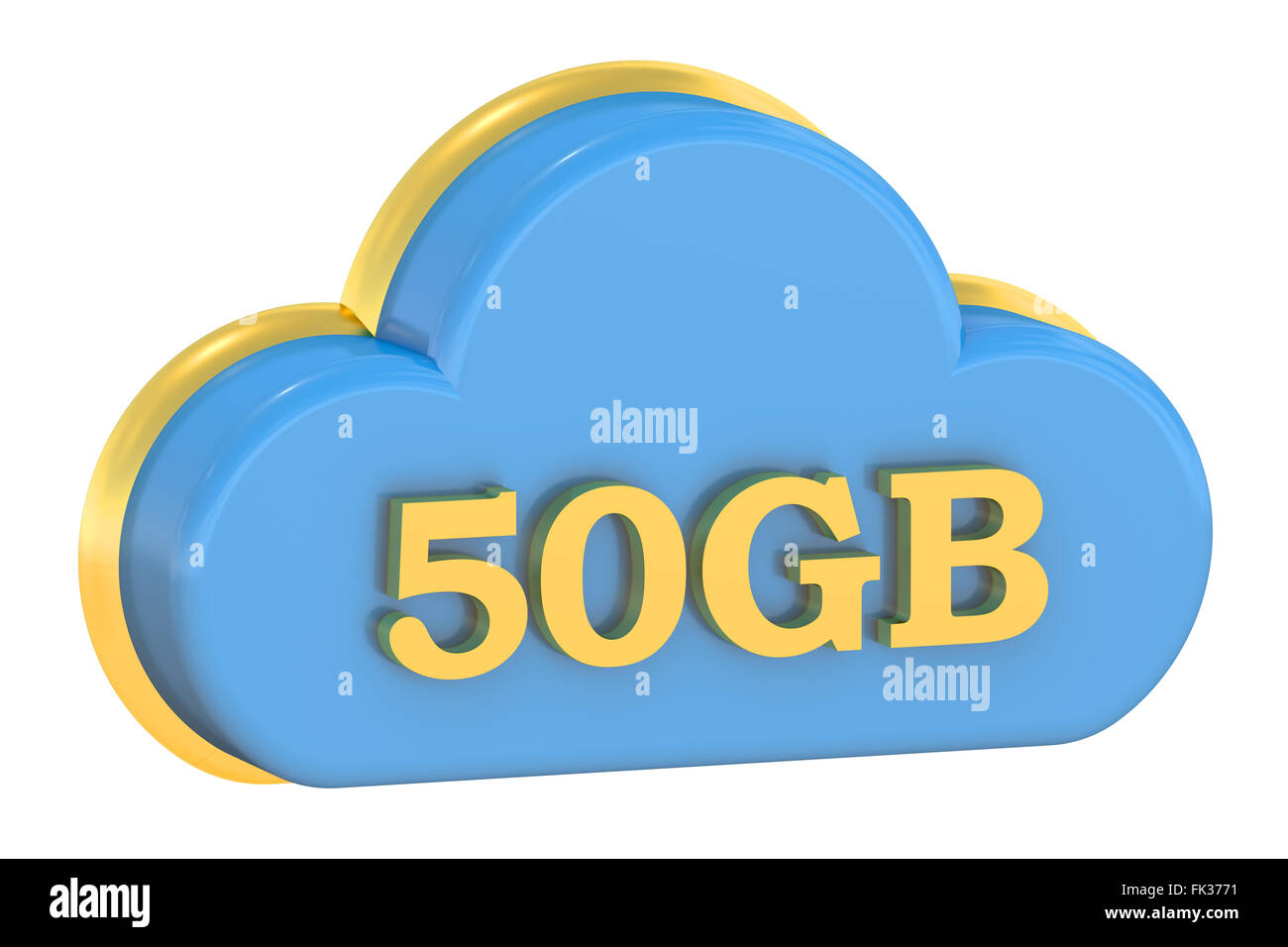 Cloud Storage 50GB concept isolated on white background Stock Photo