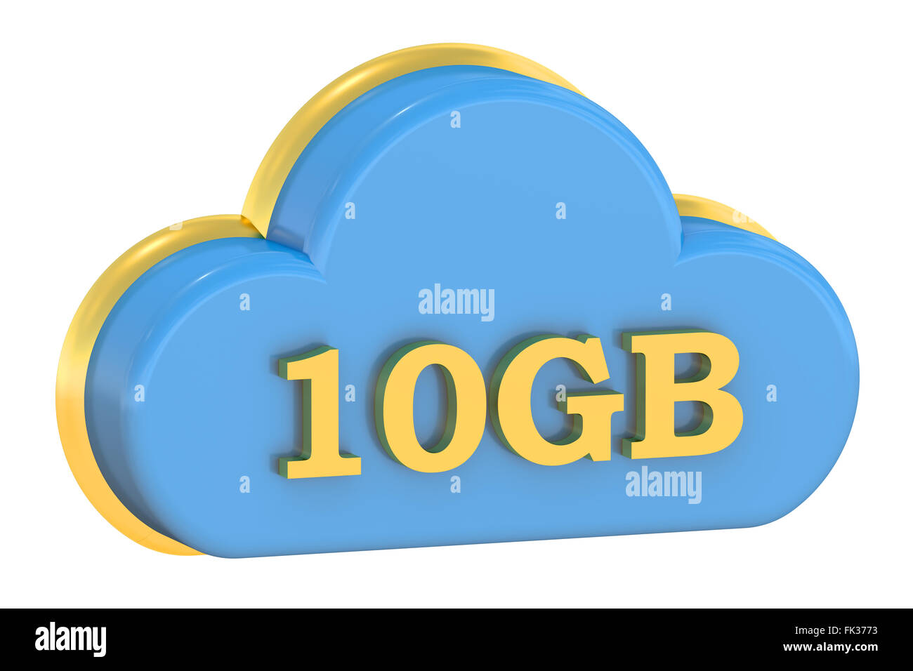 Cloud Storage 10GB concept isolated on white background Stock Photo