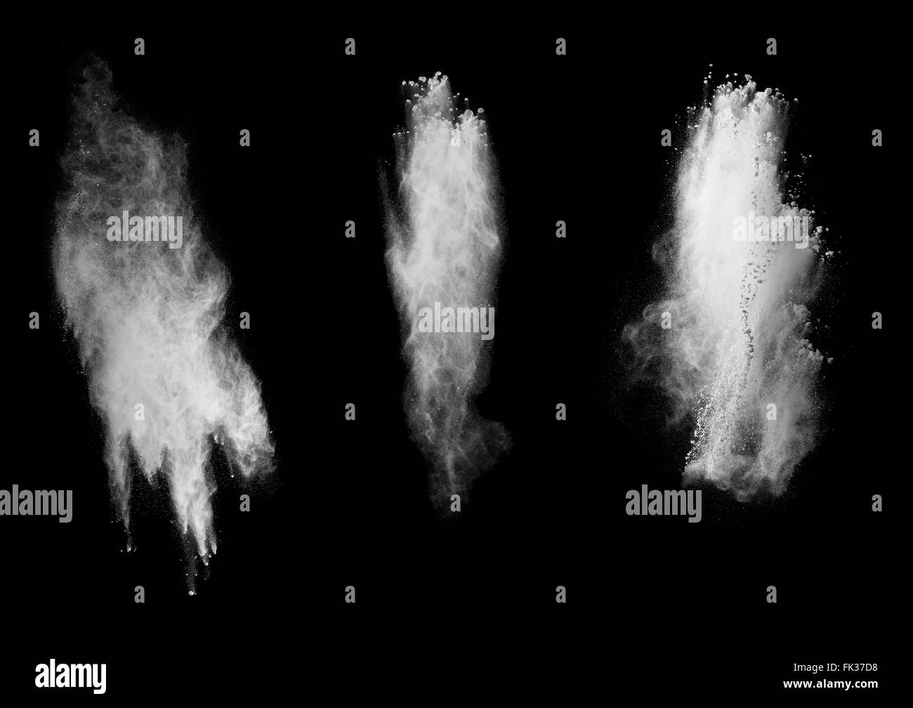 White powder explosion isolated on black background Stock Photo Alamy