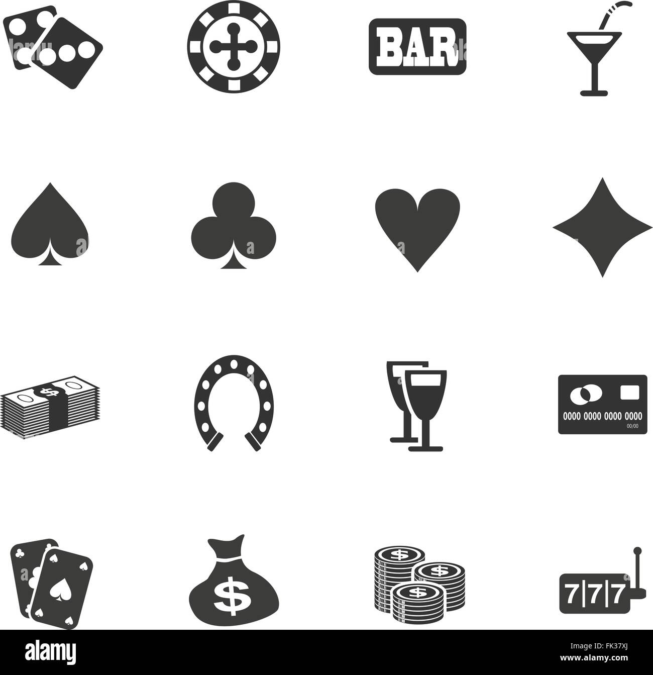 casino icon set Stock Vector