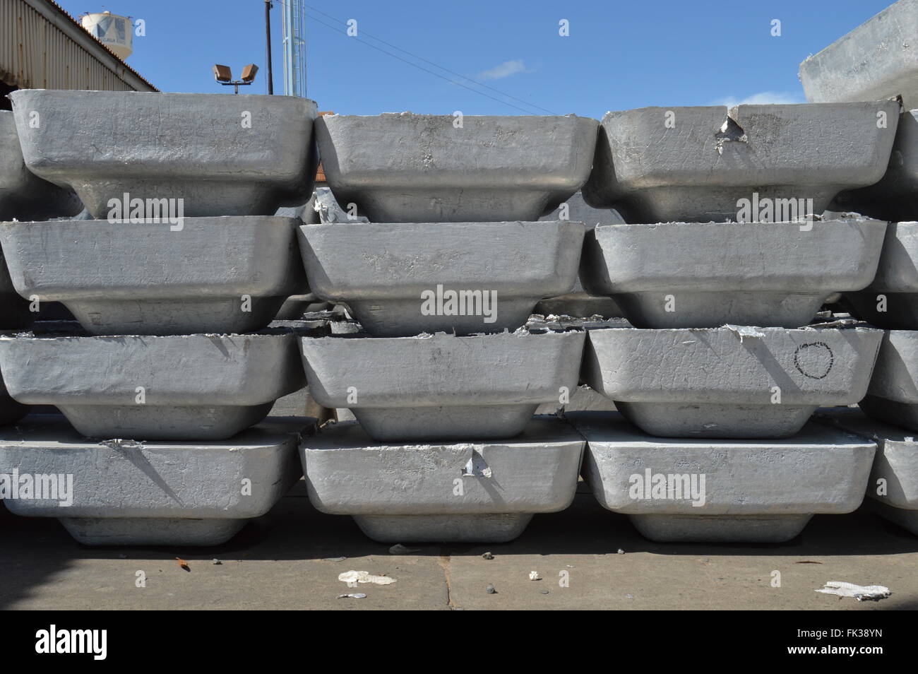 primary aluminum ingots Stock Photo