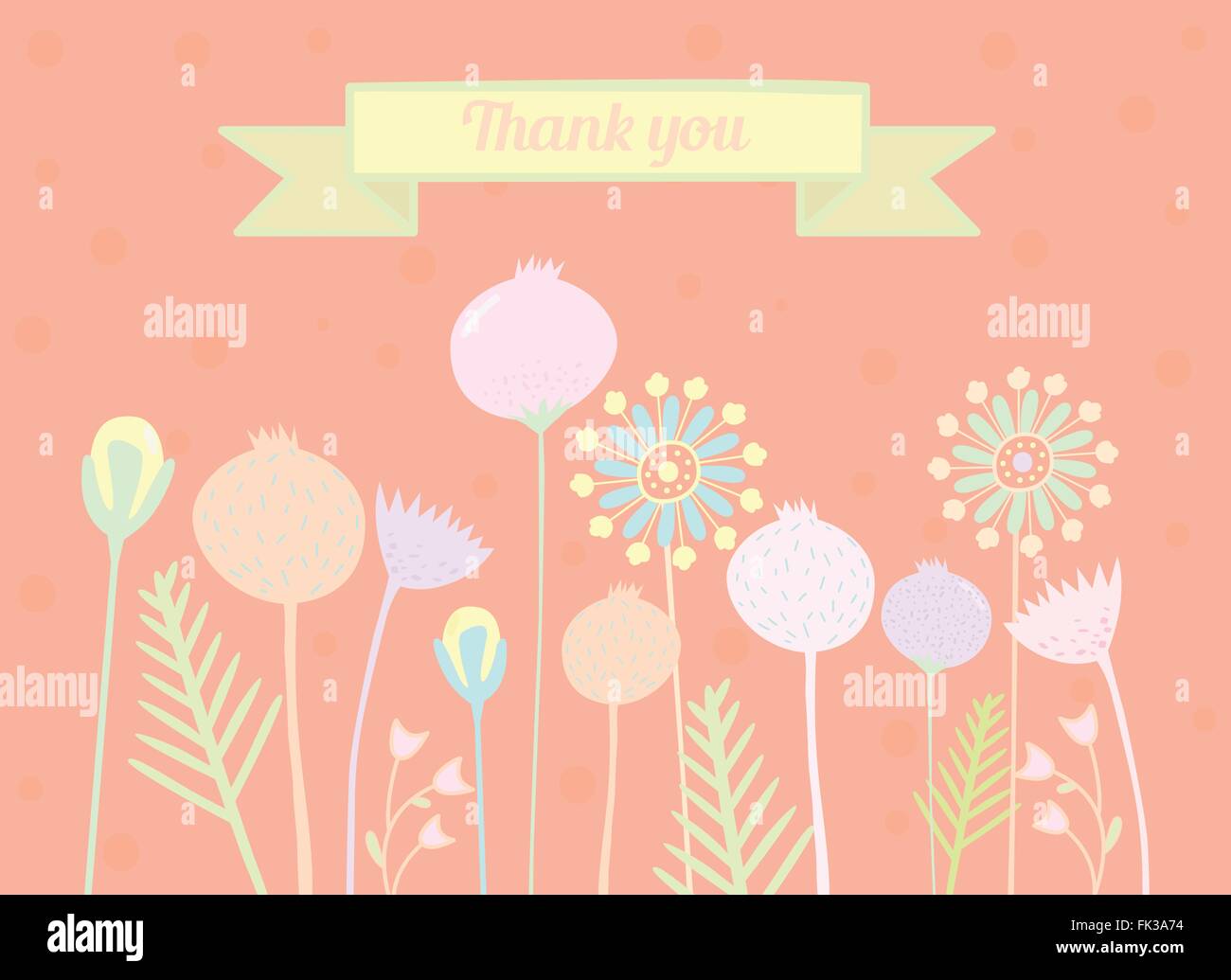 Beautiful thank you card with flowers Stock Vector Image & Art - Alamy