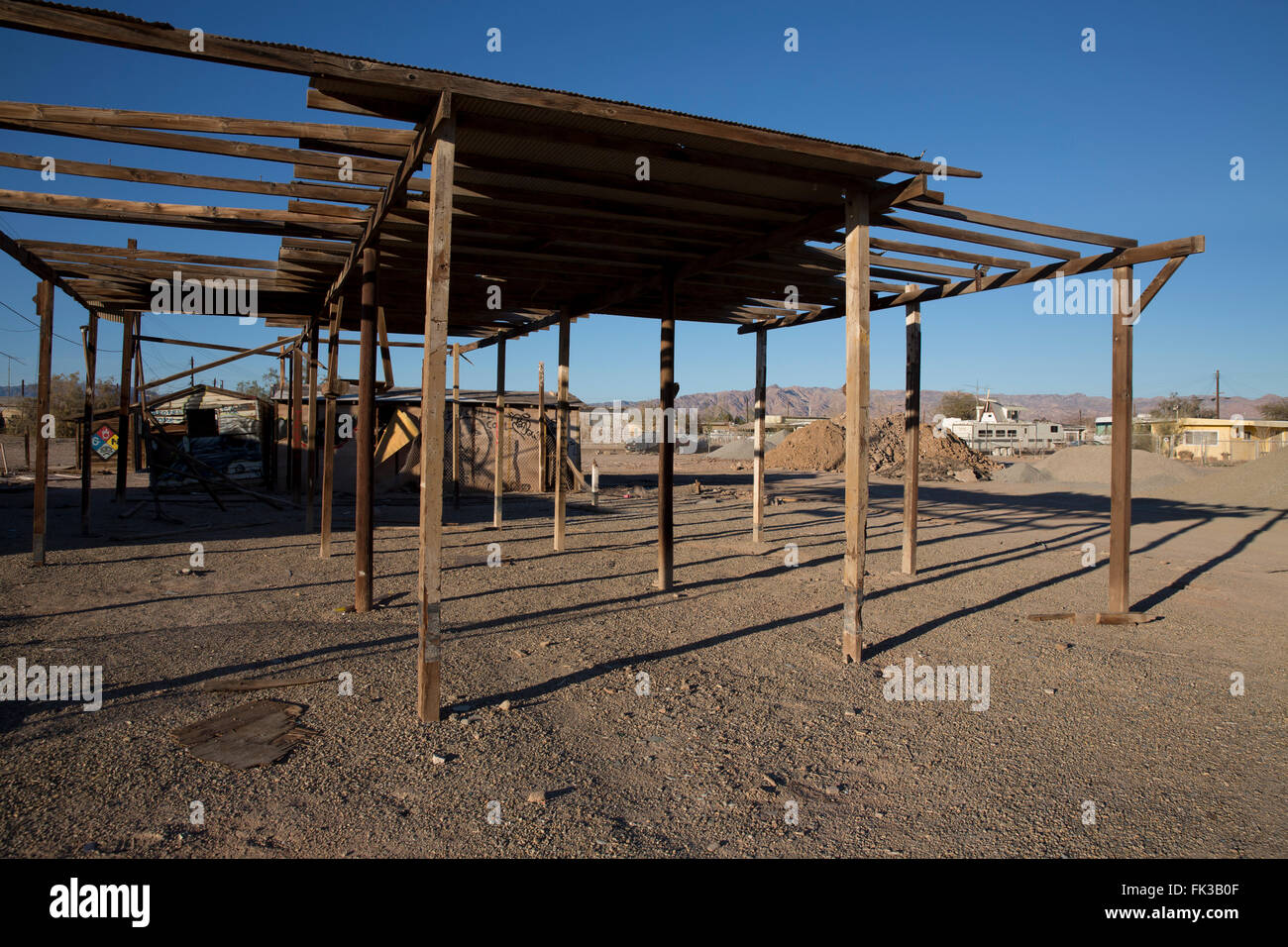 Abandoned structure in Bombay Beach on the Salton Sea California Stock Photo