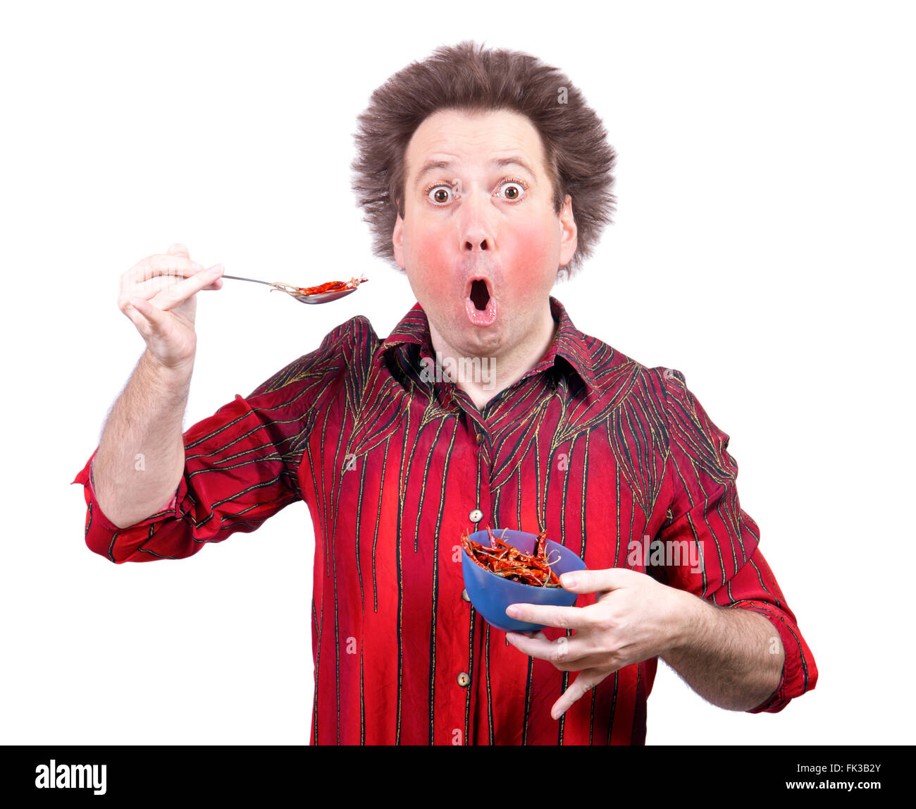 Man holding a spicy red paprika Stock Photo