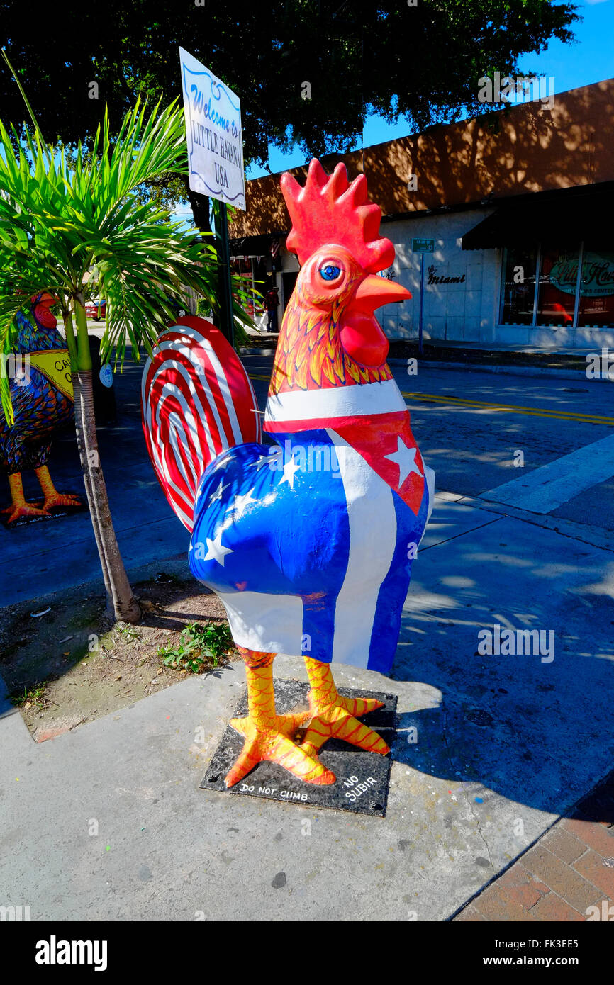 Calle Ocho Chicken The Cuban American distric  Miami Florida FL Stock Photo