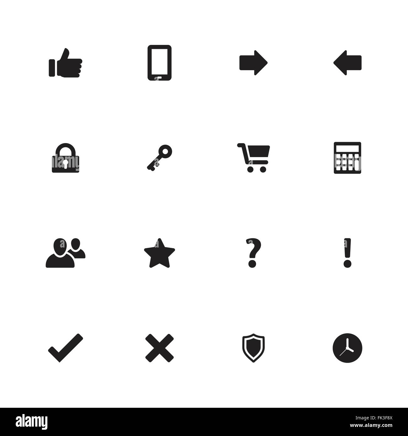 [EPS10] black simple flat icon set 2 for web design, user interface (UI ...