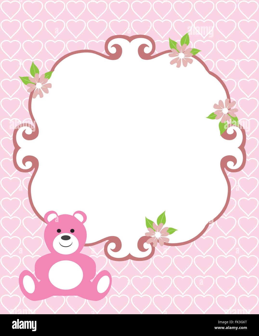 vector illustration of baby shower or invitation card Stock Vector ...