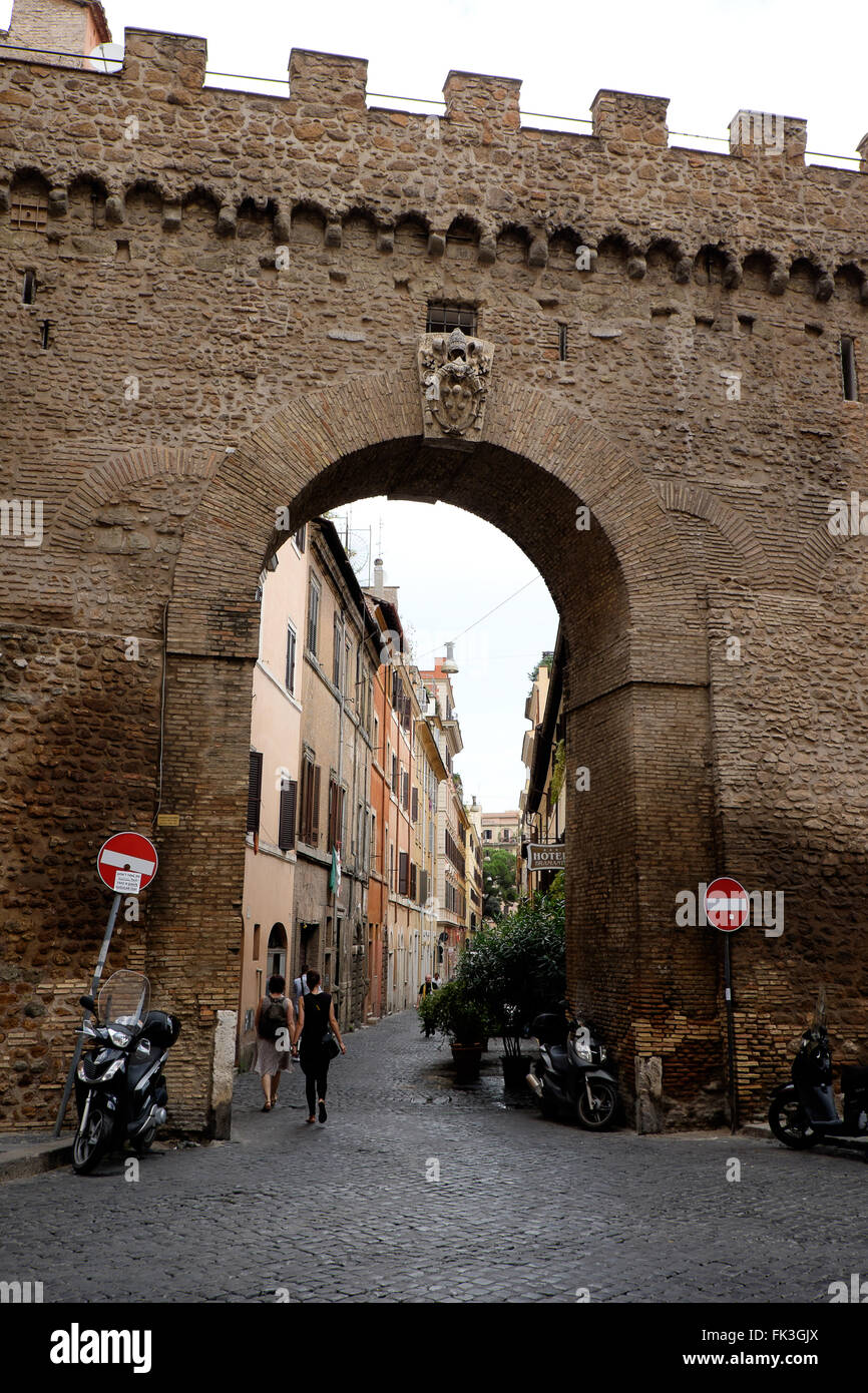 The wall surrounding the Vatican in Rome, Italy Stock Photo