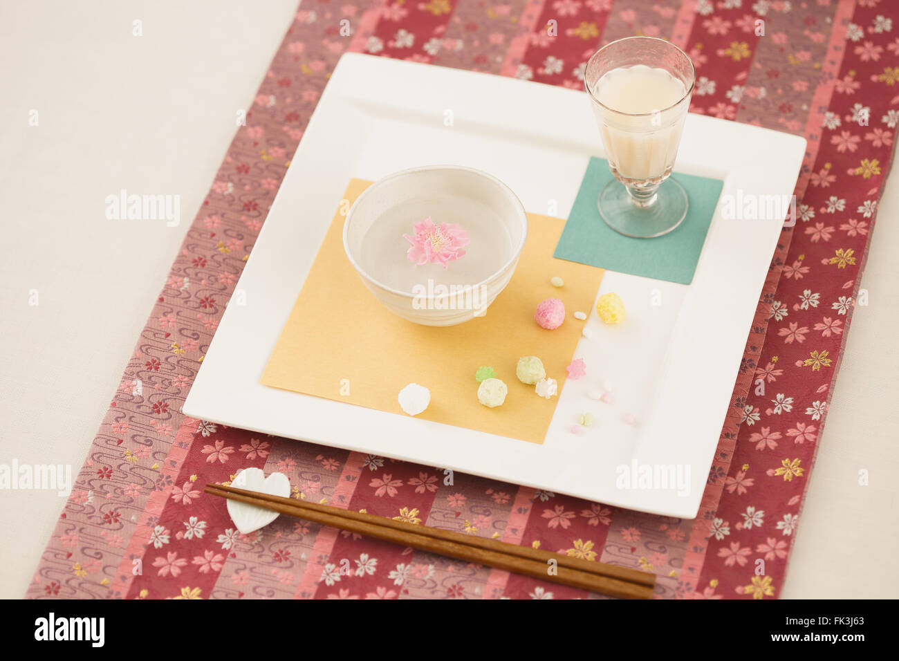 Pastel color table coordinate Stock Photo