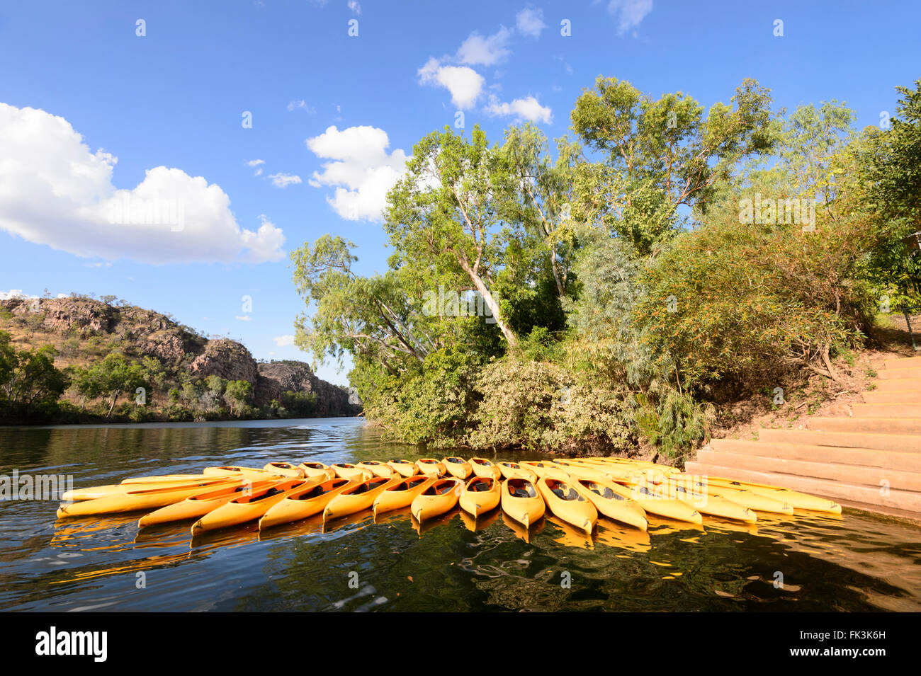 Kayaking in Katherine Northern Territory, Australia Stock Photo