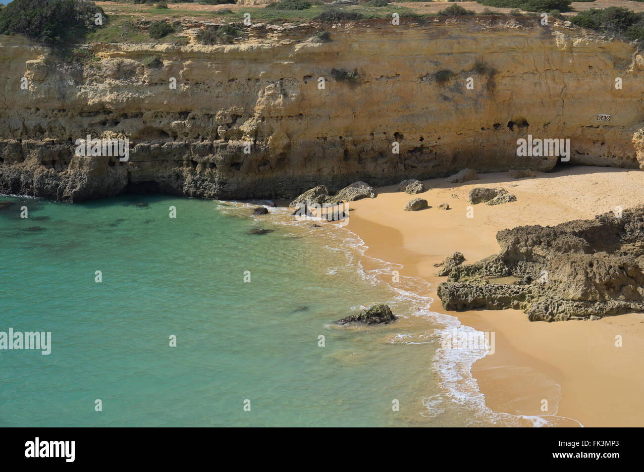 Albandeira Beach From The Cliffs In Porches Algarve Portugal Stock Photo Alamy