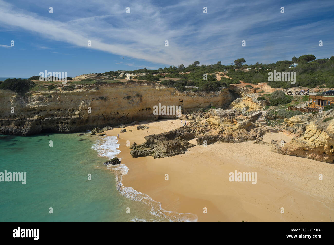 Albandeira Beach From The Cliffs In Porches Algarve Portugal Stock Photo Alamy