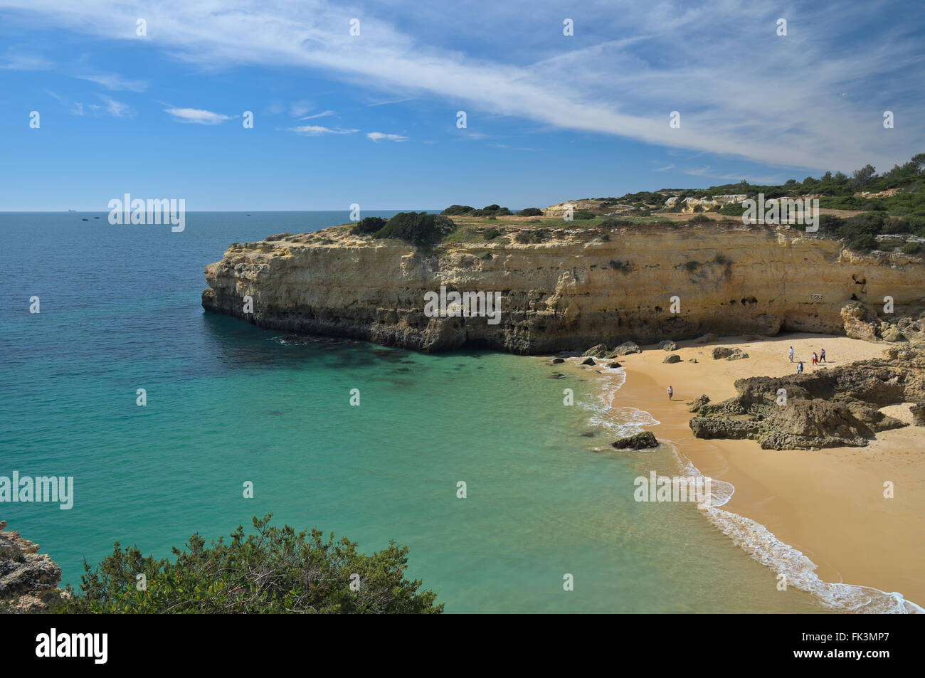 Albandeira Beach From The Cliffs In Porches Algarve Portugal Stock Photo Alamy