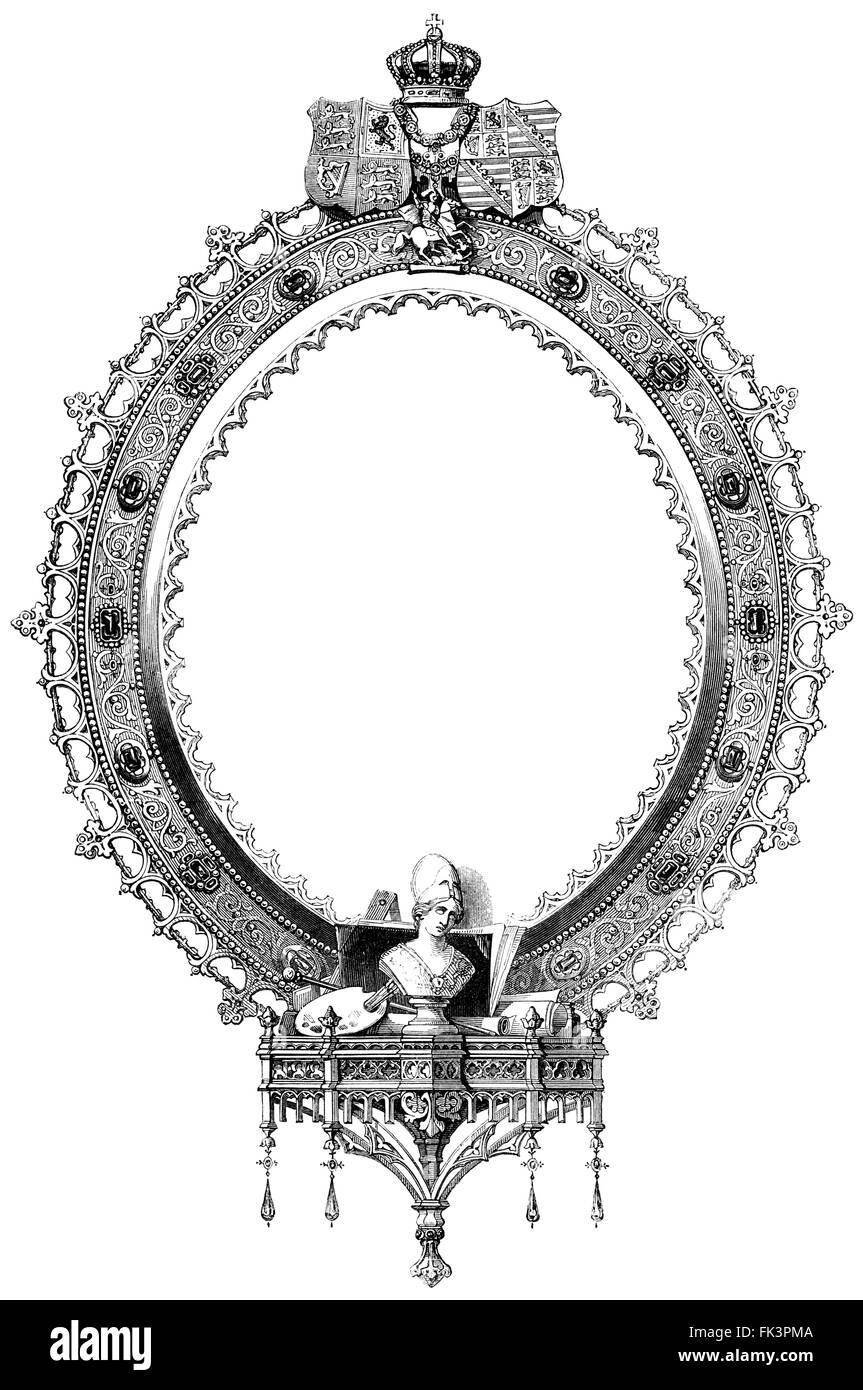 Ornate circular engraved border Stock Photo