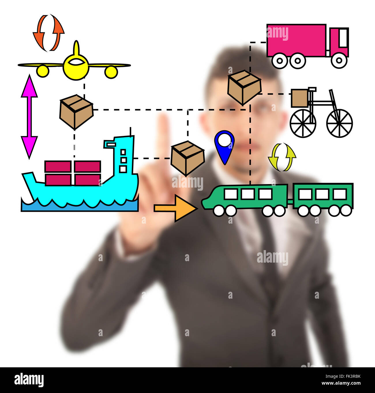 Logistic global supply chain icons hi-res stock photography and images ...