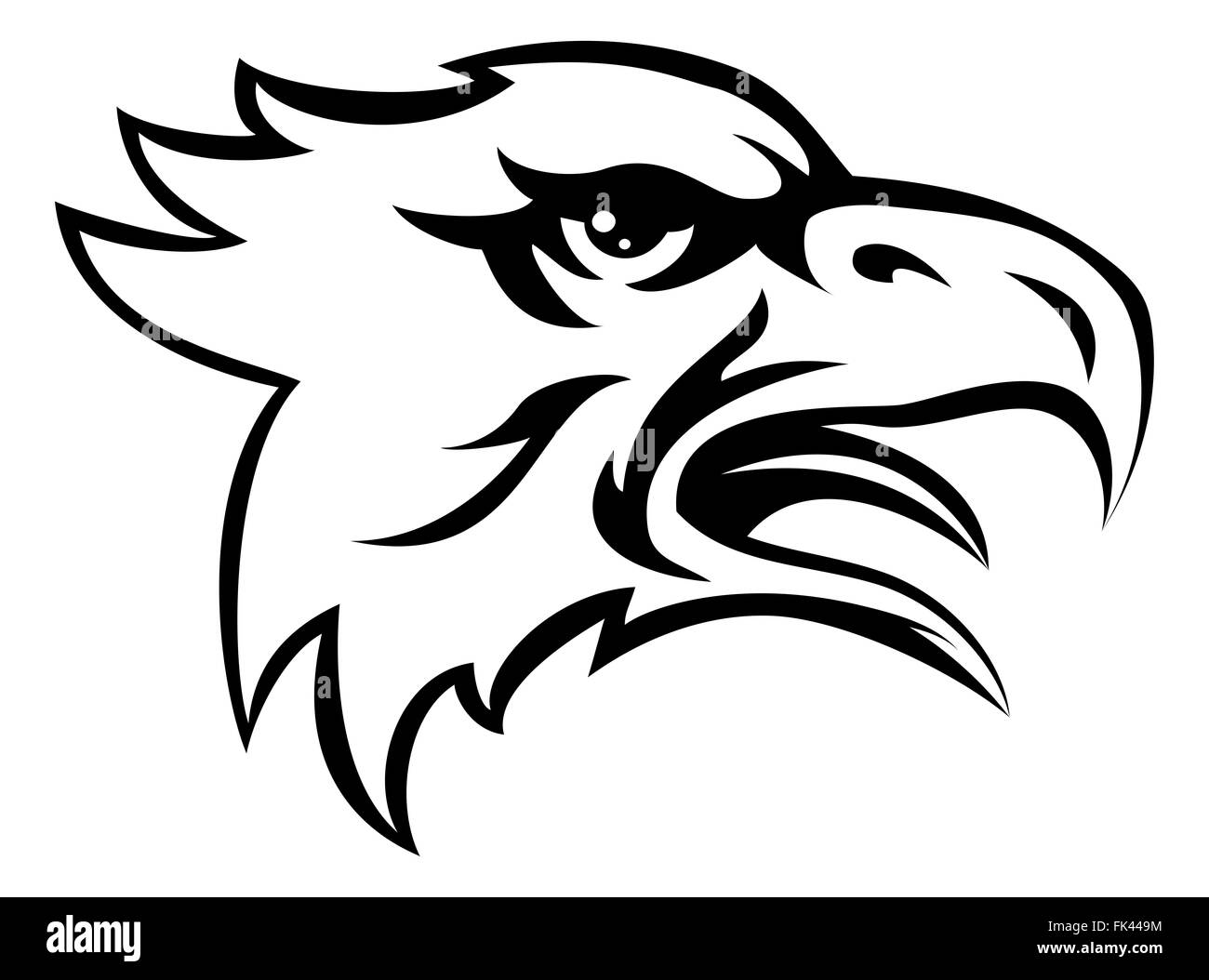 An illustration of a eagle animal mean sports mascot head Stock Photo