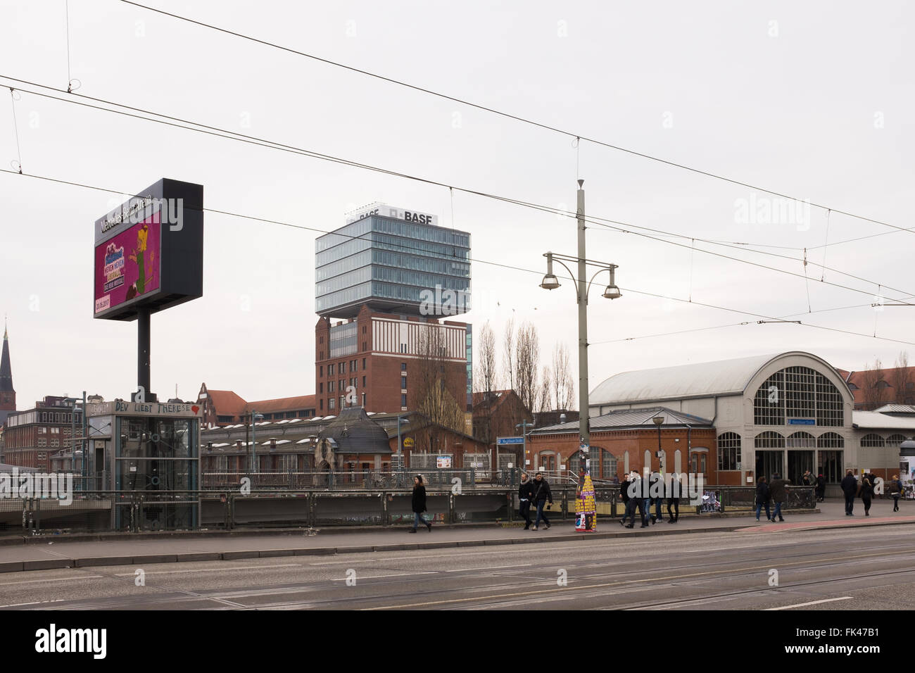 BERLIN, 05 MARCH: The BASF headquarters and the Warschauer Strasse in Berlin on 05 March 2016. Stock Photo