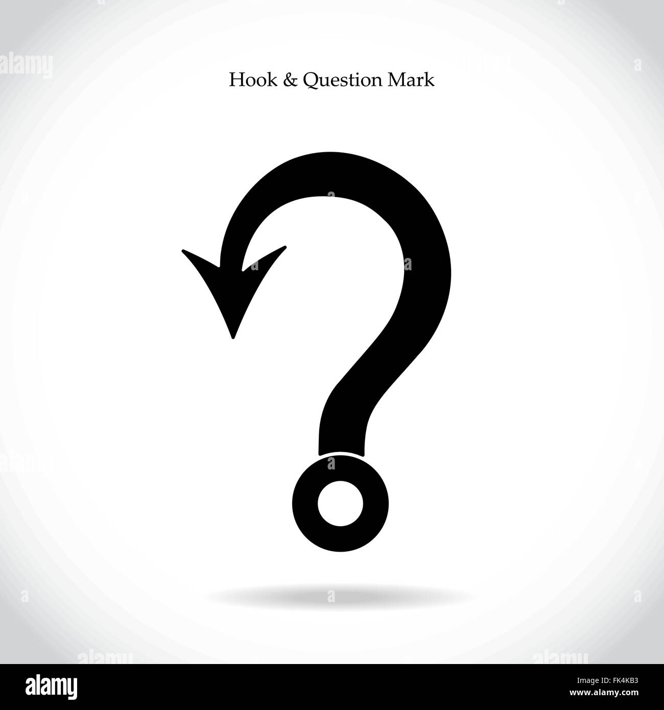 Fishing hook question mark sign on background. Education and business concept. Vector illustration Stock Vector