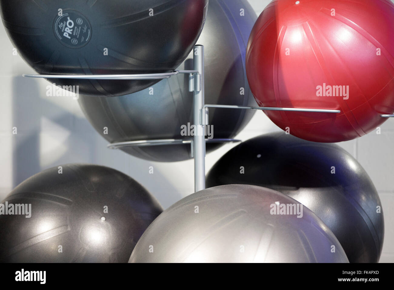 swiss balls in a gym Stock Photo Alamy