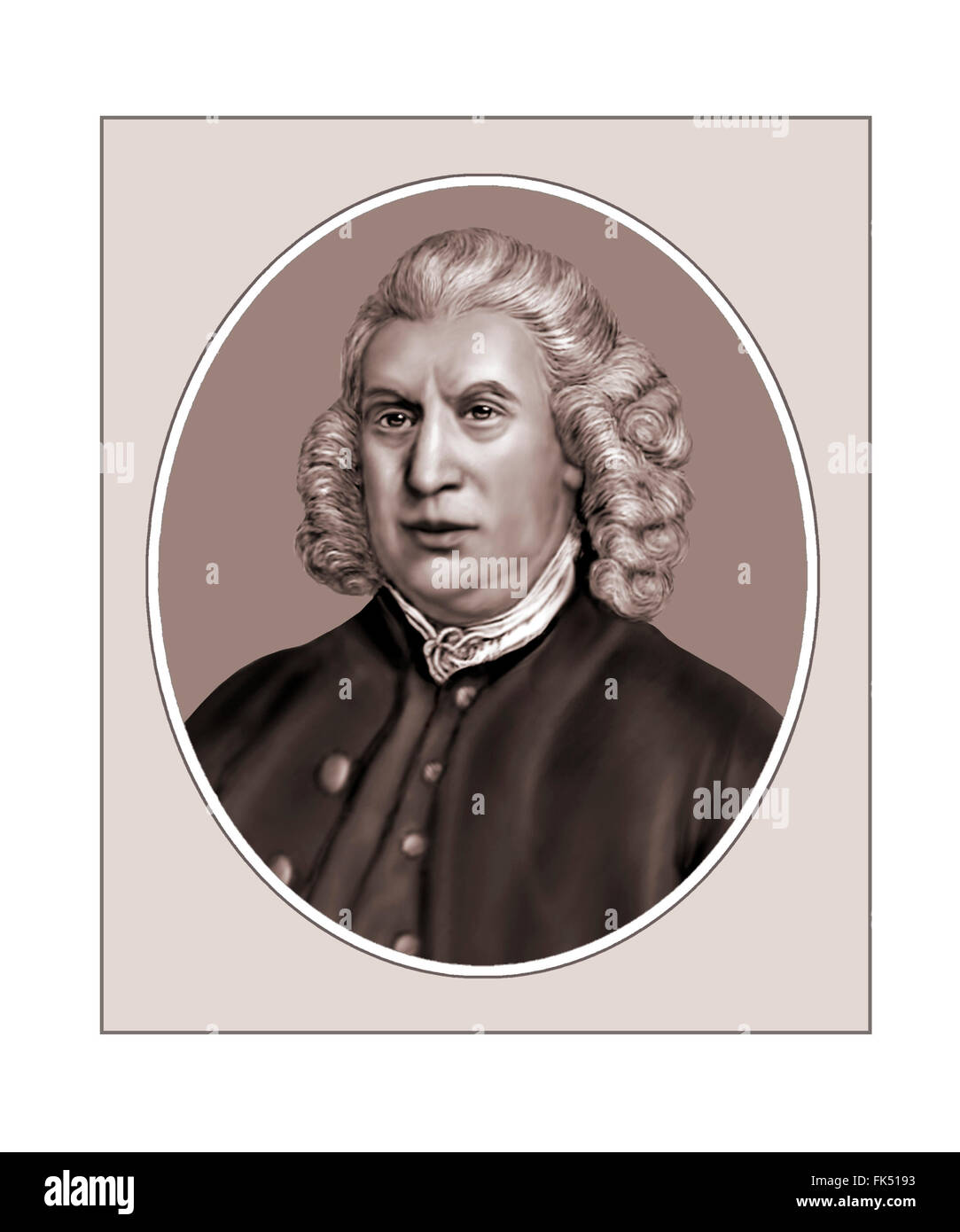 Samuel Johnson, Critic, Writer, Lexicographer, Portrait Stock Photo