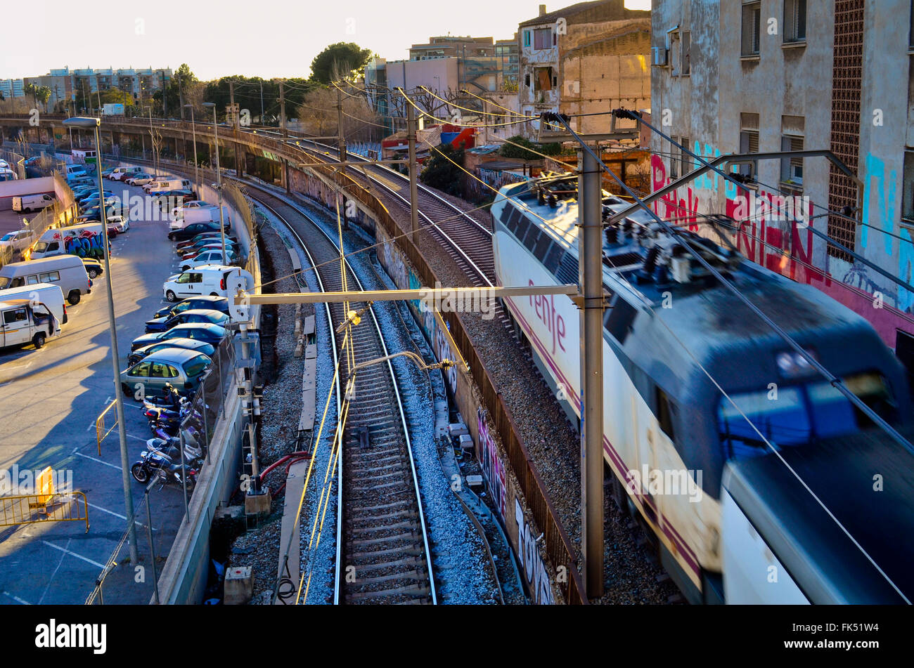 Renfe train. Barcelona province, Catalonia, Spain Stock Photo Alamy