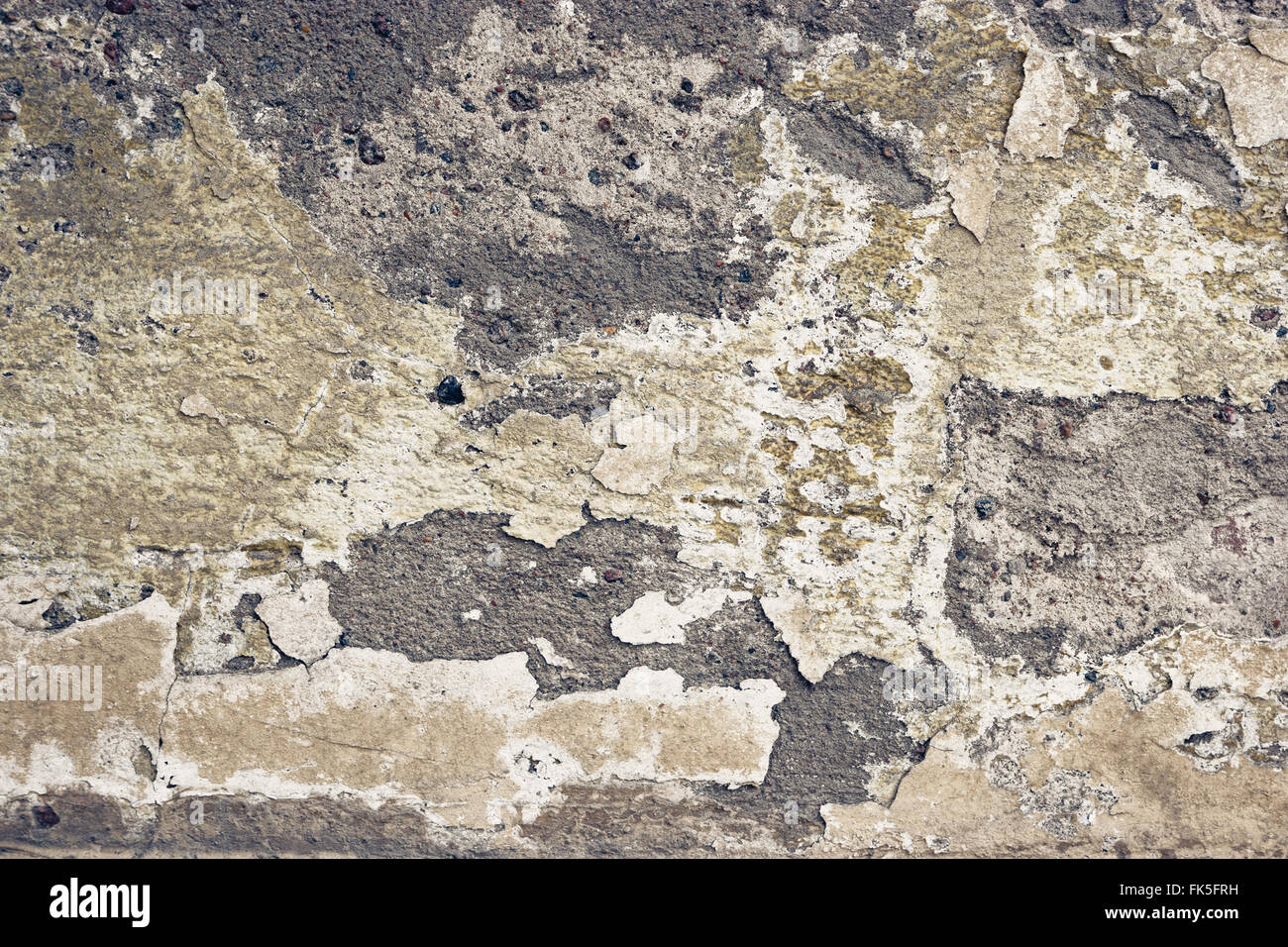 Abstract empty abandoned urban exterior fragment, old weathered concrete wall Stock Photo
