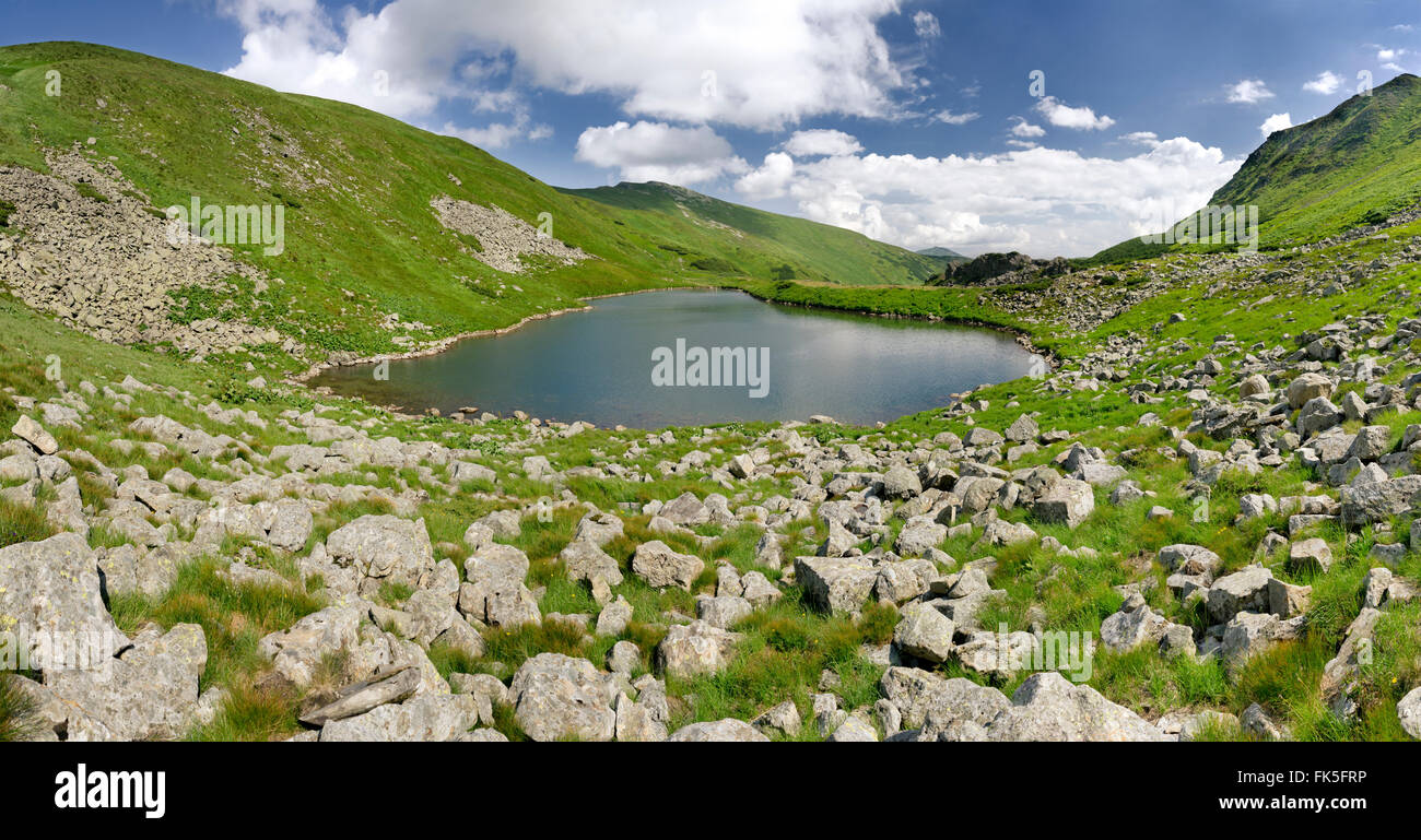 Brebeneskul Lake in Carpathian Mountains. One of the highest mountainous lakes in Ukraine Stock Photo
