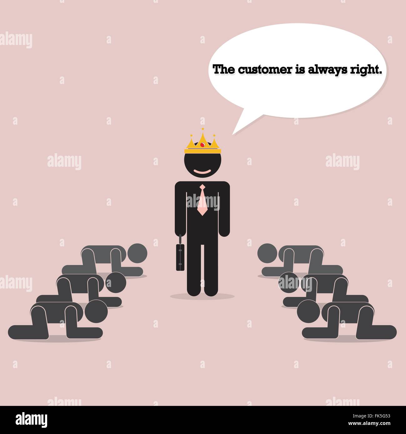 The customer is always right concept. Business comic symbol. Vector