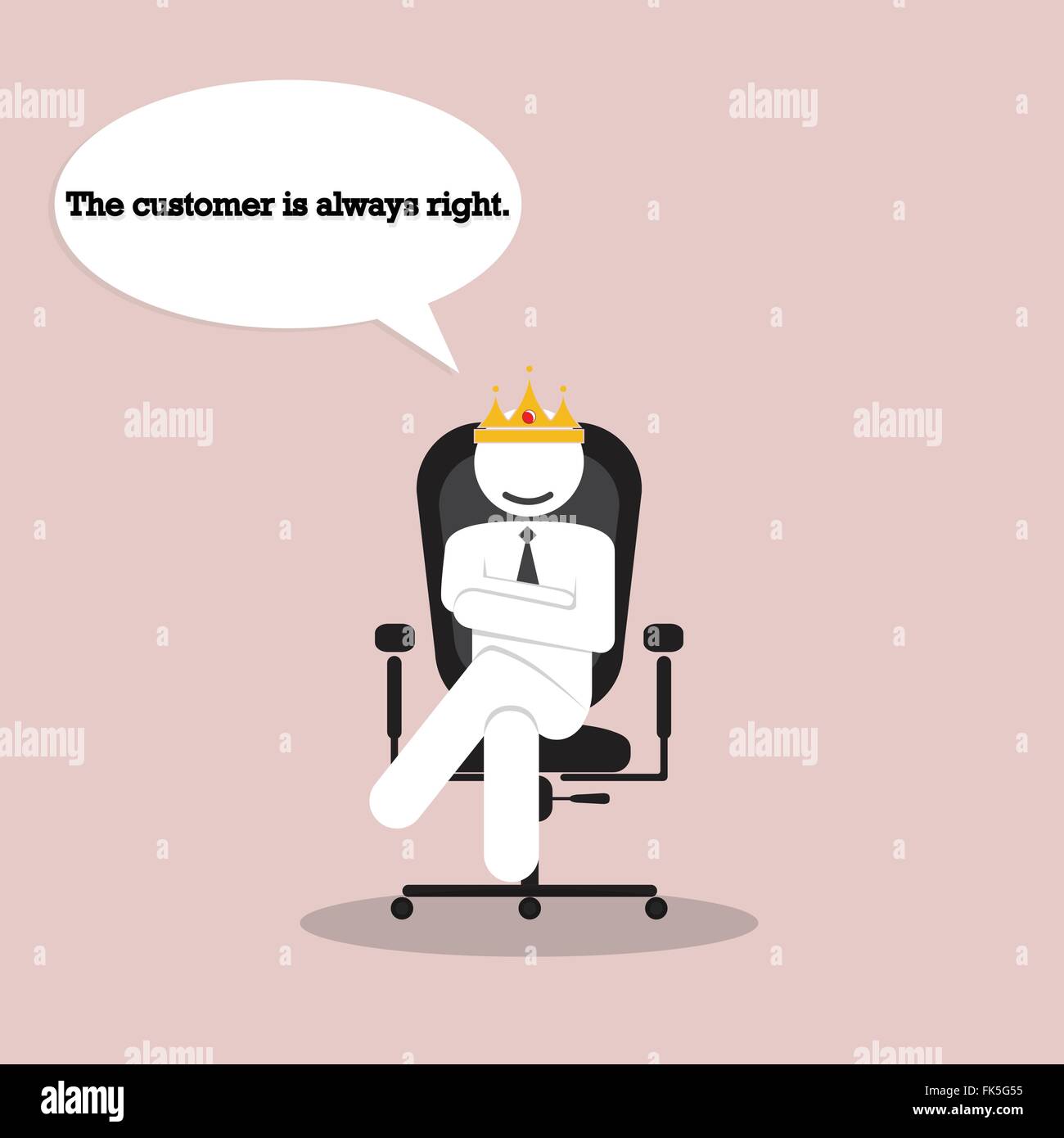 The customer is always right concept. Business comic symbol. Vector