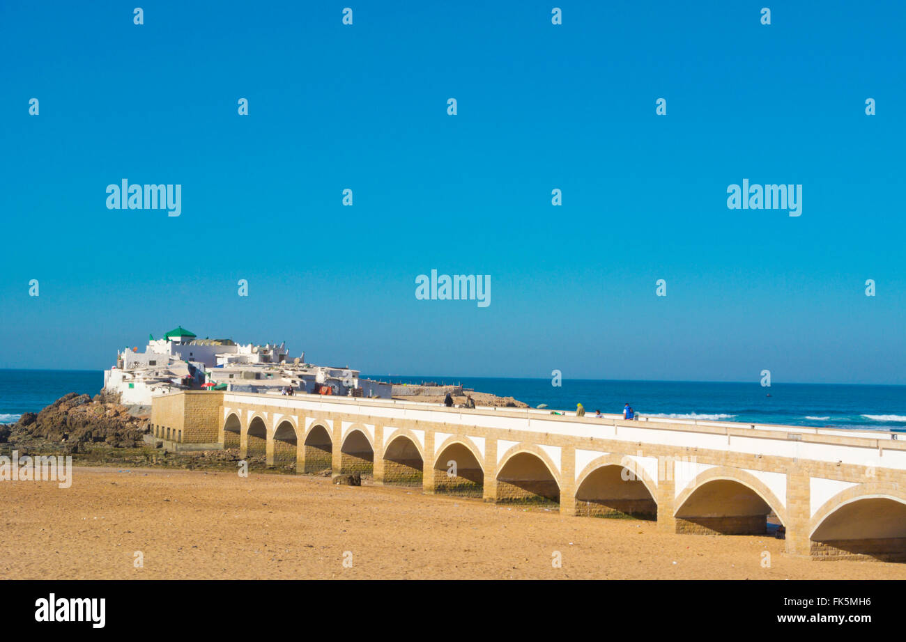 Bridge to L'îlot de Sidi Abderrahman, Ain Diab, Casablanca, Morocco, northern Africa Stock Photo