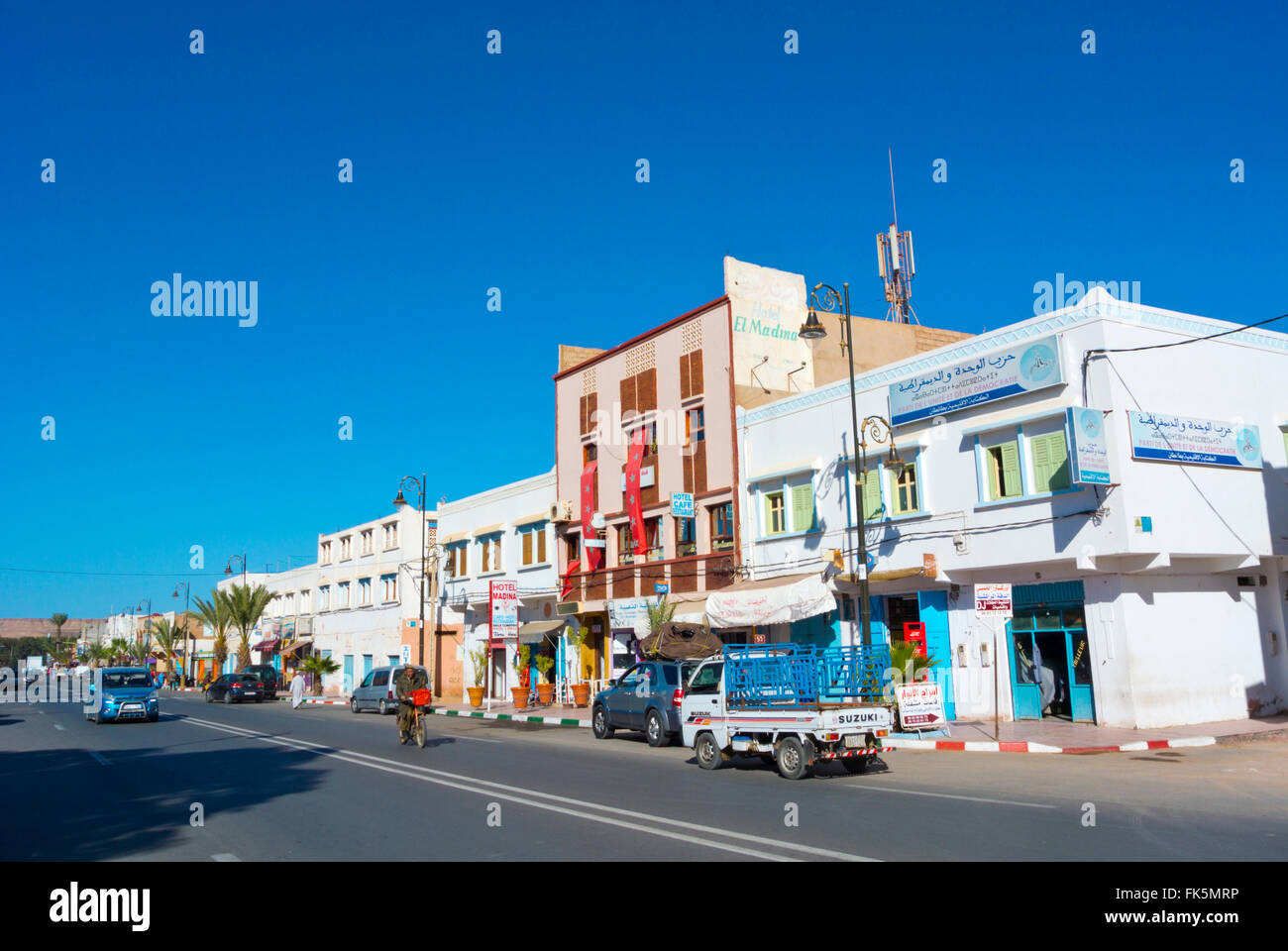 Boulevard Hassan II, Tan Tan, southern Morocco, northern Africa Stock Photo