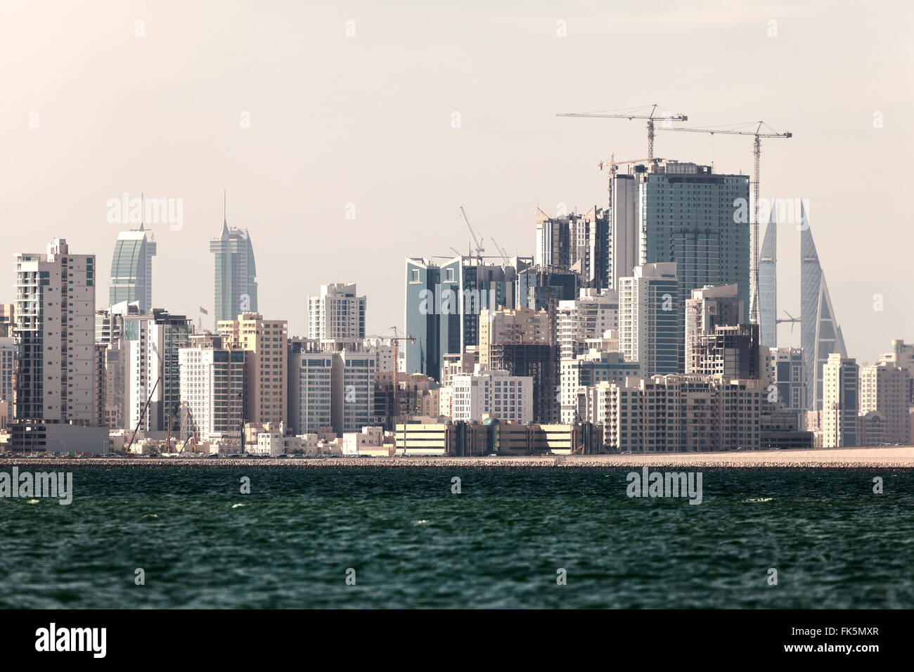 Skyline of Manama City, Bahrain Stock Photo