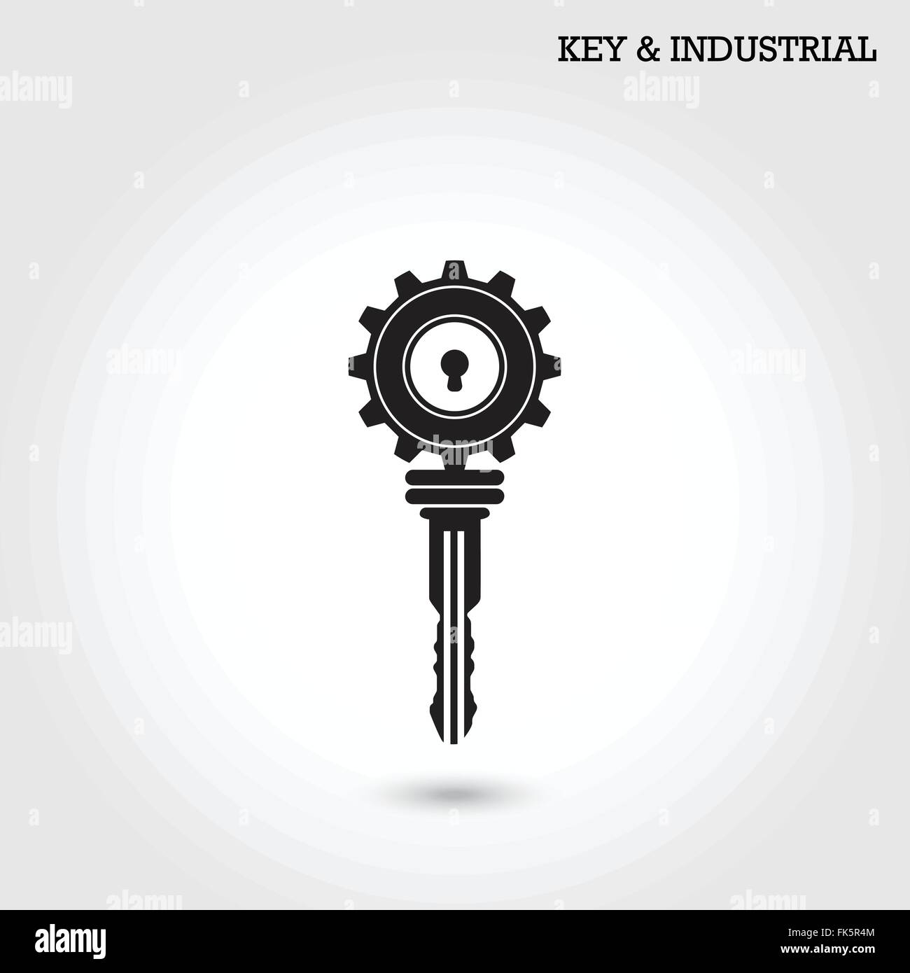 Key and industry sign. Vector illustration Stock Vector