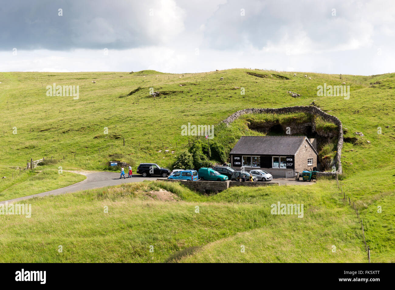 Treak Cliff cavern entrance Peak District village of Castleton in