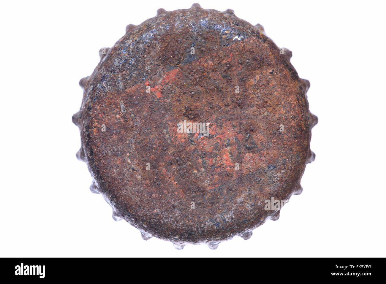 Single rusty bottle cap isolated on white background Stock Photo Alamy