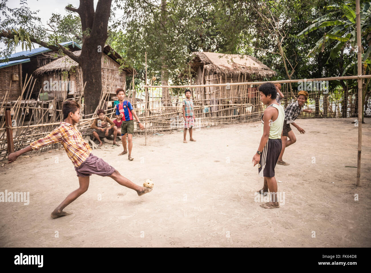 Chinlone (Caneball), the traditional sport of Myanmar (Burma), Asia