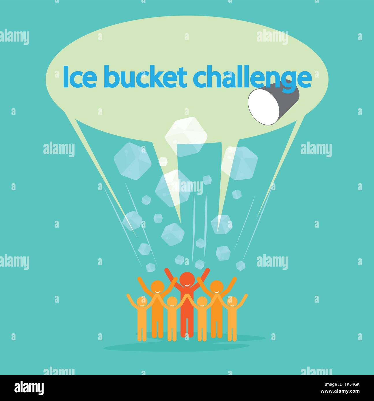 Ice Bucket Challenge concept. Vector illustration Stock Vector